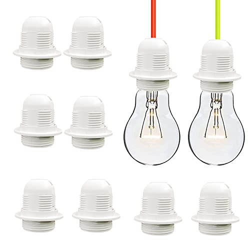 8 Stk Lampenfassung E27, Fassung E27, Kunststoff-fassung, E27 Fassung Outdoor, Glühbirnenfassung 250V 4A Kunststoff Lampenkopf Lampenfassung Außengewinde, Lampensockel Für DIY Hängelampen, Tischlampe Cover