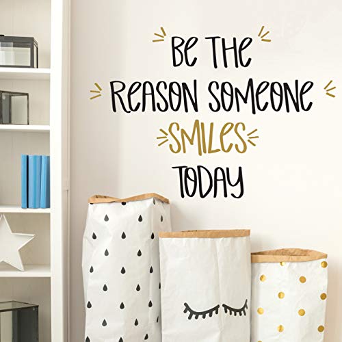 Paper Riot Co. Inspirational Wall Stickers "Be The Reason Someone Smiles Today" Positive Motivational Removable Adhesive Decals For Classroom Kids Room Nursery Bedroom Home Decor #TOP7
