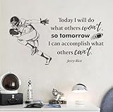 Inspirational Quotes American Football Player Wall Stickers Decals,Today I Will do What Football Wall Décor Vinyl Wallpaper Mural for Man Cave Bar Gym Football USA Lovers