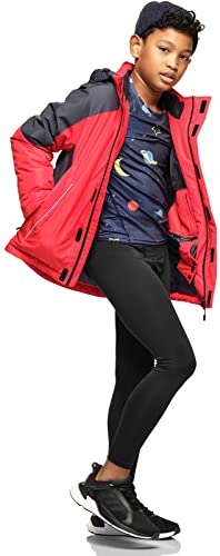 TSLA Kid's & Boy's and Girl's Thermal Long Sleeve Tops, Crew Neck Fleece Lined Compression Base Layer Shirts4