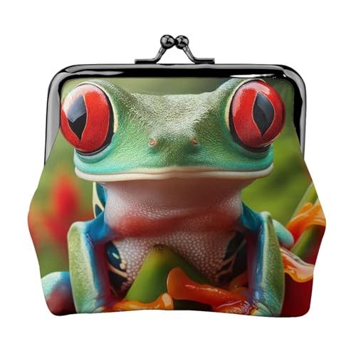 Pu Leather Buckle Coin Purse Puerto-Rico-Tree-Frog Girls Kiss-Lock Change Purse Wallets