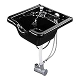 Shampoo Bowl Hair Sink w/Gel Neck Rest Hair Trap CUPC Vacuum Breaker Barber Salon Spa Mounting Ability