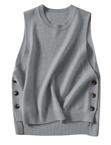 Image of HangNiFang Women's Round Neck Sleeveless Pullover Ribbed Knit Sweater Vest