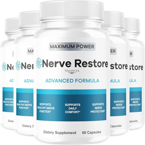 (5 Pack) Nerve Restore - Nerve Restore Advanced Formula Capsules Natural Premium Formula Daily NerveRestore Support Comfort Nerve Restored Vitamins Health Wellness 300 Capsules for 5 Months