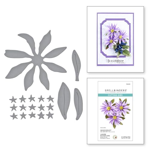 Spellbinders Lavender Mountain Daisy Etched Dies, Metal