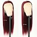 QD-Tizer 13x6 Glueless Wine Red Color Synthetic Lace Front Wigs Burgundy Long Straight Hair Wigs for Women Glueless HD Lace Front Wig For Cosplay Party