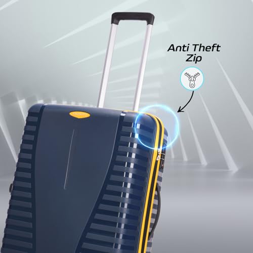 Image of Aristocrat Medium Airpro Plus Check-in 66 Cm() 8 Wheel Spinners Trolley Bags for Travel Hard Case Luggage, Lightweight Bag with TSA Lock & Anti-Theft Zipper(Blue), Black