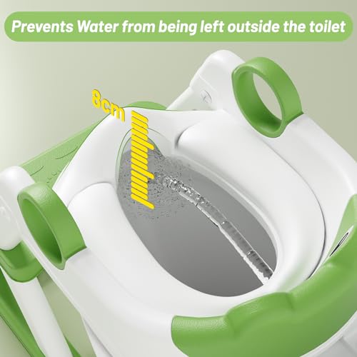 Rabb 1St Frog Potty Training Seat, Upgrade Toddler Toilet Seat For Kids Boys Girls, 2 In 1 Potty Training Toilet For Kids, Splash Guard Anti-Slip Pad Step Stool thumb #2