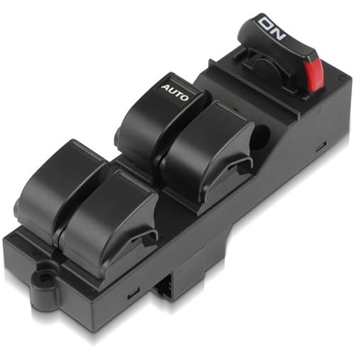 GDSMOTU Power Window Switch Front Left Compatible 1996-2000 for Honda Civic CX EX HX LX Si 4 Door, Master Power Window Control Switch Replace 83593-S04-9500