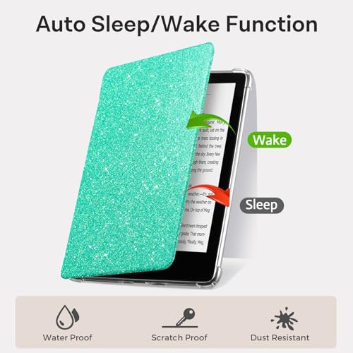 Image of CoBak Case for 7 inch Ereader 2024 - New PU Leather Cover and Clear Soft Silicone Back Cover with Auto Sleep Wake Feature