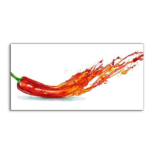 Tableau acrylique piment rouge déco murale salon 120x60