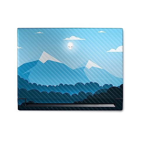 Image of MightySkins Carbon Fiber Skin Compatible With Alienware M18 R1 (2023) Full Wrap Kit - Poly Mountains | Protective Durable Textured Carbon Fiber Finish | Easy To Apply & Change Styles | Made in the USA