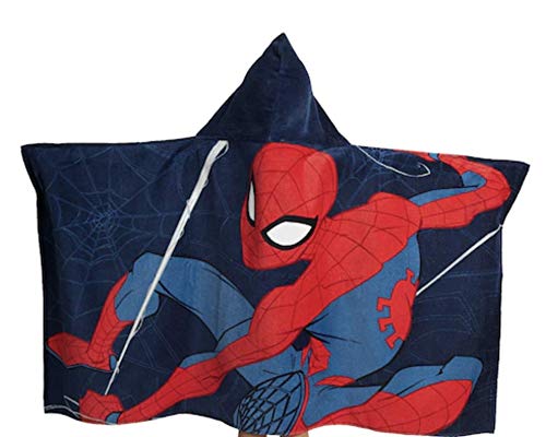 Marvel Spiderman Web Head Super Soft & Absorbent Kids Hooded Bath/Pool/Beach Towel - Fade Resistant Cotton Terry Towel 22.5