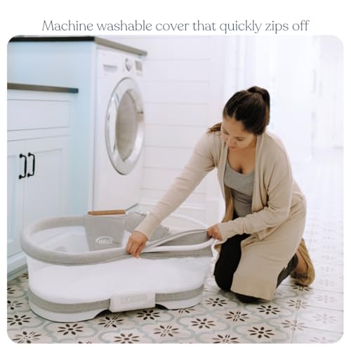 HALO BassiNest Luxe Swivel Sleeper - Over-Bed Baby Bassinet with 360° Rotation, Vibrations, White Noise, and Safe Close-Sleeping Design, Dove Grey Tweed - image 6