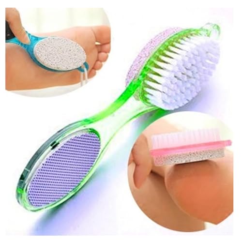 Fußfeile Scrubber, 4 in 1 Reinigung Bimsstein Fußbürste, Hautbürste für harte Haut & trockene, rissige Fersen, Dusche Hornhautentferner für abgestorbene Haut - für alle Arten von Füßen