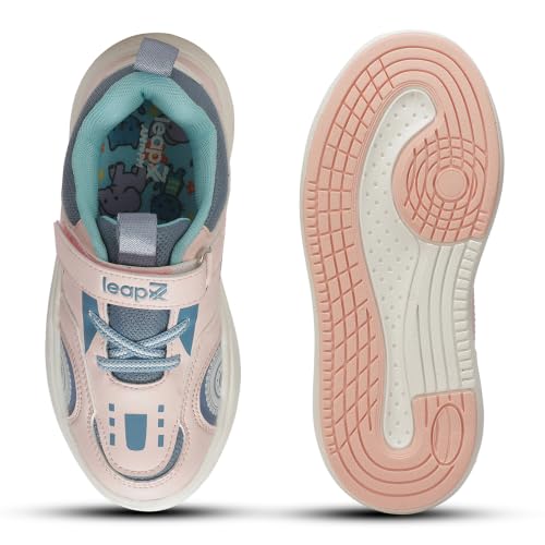Image of Liberty LEAP7X White & Peach Slip-On Casual Sneakers for Kids