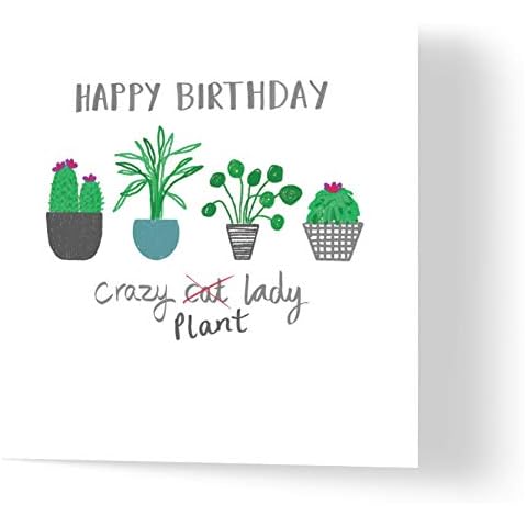 Wuzci Crazy Plant Lady Birthday Greeting Card Cover