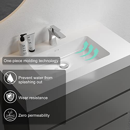 Bluhouzz Alice 36 Inch Bathroom Vanity With Sink, Large Storage Small Bathroom Vanity For Modern Bathroom, One-Piece Sink Basin Minimalist Bathroom Sink Cabinet #TOP2