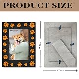 WQXHN Pet Wood Picture Frame, Paw Print Design, Farmhouse Wooden Picture Frame Gift for Pet Lovers, Best Dog Ever, Memorial Dog, Best Cat Ever, Home Office Table Decor, Holds 4 x 6 Inch Photo