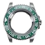 Gladiaond 1 orologio subacqueo in oro rosa da 40 mm con cassa e cinturino lucido, lunetta in ceramica for Miyota 8215, vetro zaffiro(Silvery 2)