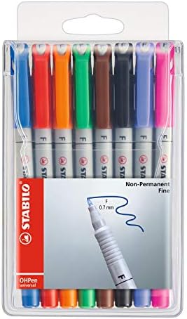 OHP Pen - STABILO OHP Pen Soluble - Superfine - Wallet of 4 - Assorted Colours