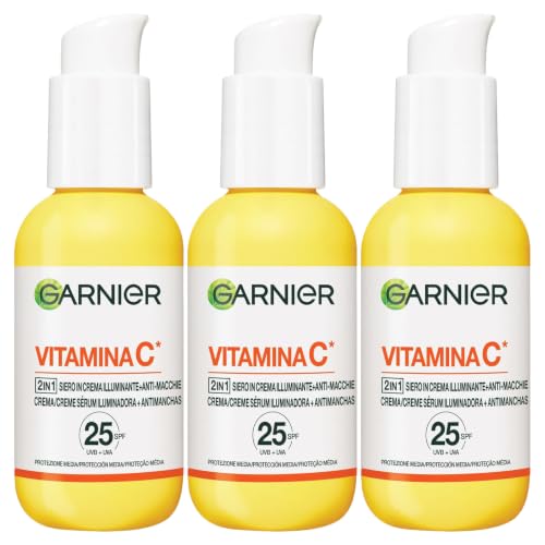 Garnier SkinActive Suero Facial Vitamina C en Crema SPF 25 Pack x3, 50ml