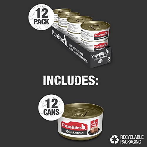 Purebites® Patés 100% Pure Chicken For Cats, 2.5Oz | 71G, Case Of 12 #TOP5