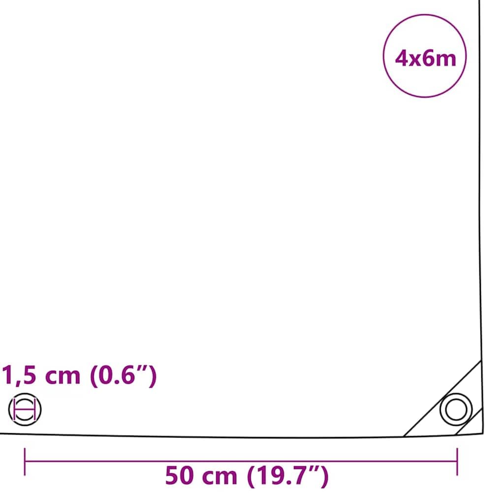 Mangloder Lona de lona 650 g m2, verde oliva, 4 x 6 m, lona con revestimiento de PVC, impermeable, resistente a los rayos UV, resistente a la intemperie, con ojales para jardín, coche, remolque y