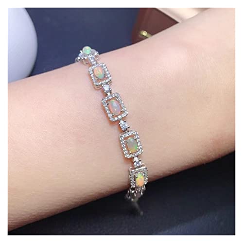 Bracelet opale naturelle argent 925 tendance pour femme élégante