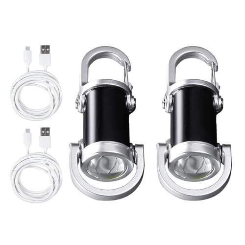 Ywmsfl 2Pcs Outdoor LED Work Light Keychain Rechargeable Flashlights Pendants Outdoor Small Flashlights Inspection Light Enduring