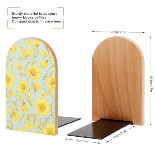 Support de livres peu encombrant imprimé floral jaune - 3