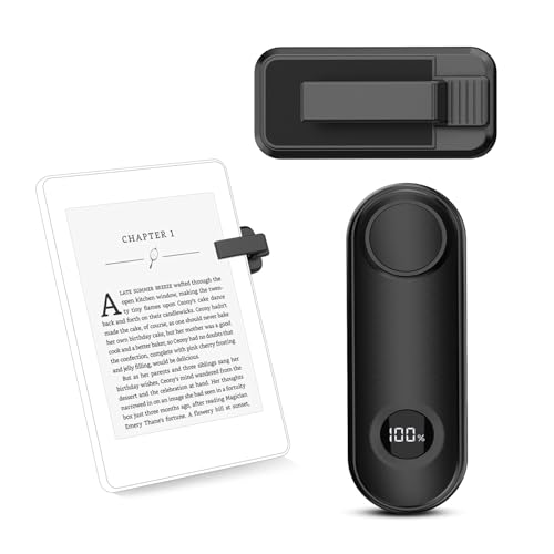 Inncarvs RF Fernbedienung zum Seitenwenden zum Lesen für Kindle,iPad,iPhone,Android Tablets,E-Book Comics Lesen Romane,Schwarz