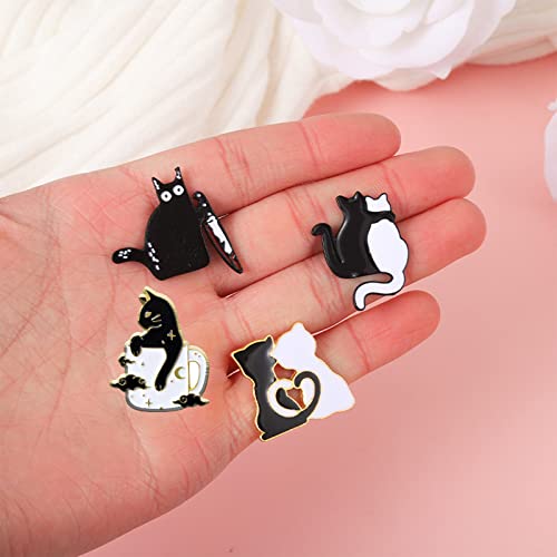 4 Pcs Cute Enamel Lapel Pins Sets Cartoon Animal Plant Flowers Brooches Pin Badges for Clothing Bags Backpacks Jackets Hat Party Favors Decoration2