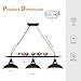 Mcacggo 3-Light Billiard Pool Table Lights Hanging Over Pool Table, Black Matte Metal Shades with Billiard Ball Decor, for Billiards Room, Snooker Table, Kitchen Island