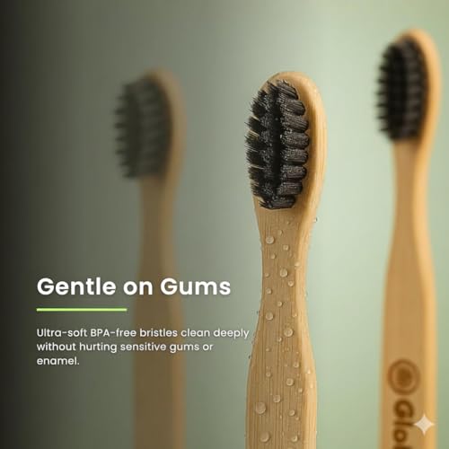 Image of TRESSENCE Organic Bamboo Toothbrush, Soft Bristles, Pack of 4