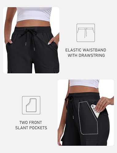 MoFiz Women's Cargo Capris Pants with Pockets Lightweight Quick Dry Travel Hiking Summer Pants for Women4
