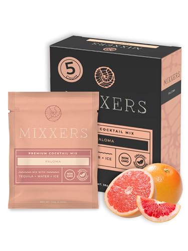 Mixxers Paloma Premium Cocktail Mix Packets, Easy On the Go Vegan & Gluten Free Mixers, 5 Count (Pack of 1)