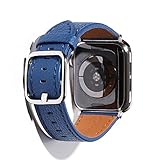 SONAMU New York New Goat Leather Band Compatible with Apple Watch 38mm to 45mm, Premium Leather...