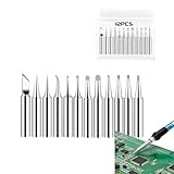 12PCS 900M Soldering Tips for HAKKO 936,937,907 series and TENMA, ATTEN, Quick, Aoyue, Yihua Soldering Iron Tips Replacement Solder Tips for Welding Equipment