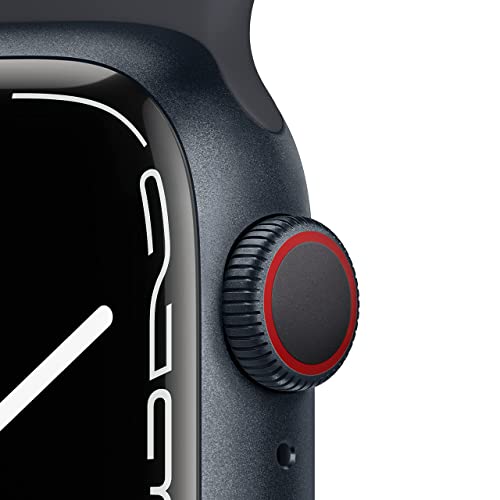 41DnVLvRTGL Apple Watch Series 7 GPS + Cellular, 41mm Midnight Aluminum Case with Midnight Sport Band - Regular (Renewed) - Image 3