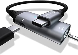 FIBBR USB C to 3.5mm Jack and Charger Adapter with PD 60W Fast Charging, 2 in 1 Type C to Headphone Aux Audio Adapter Compatible with Galaxy A33 S22 S21 S20 Note20 10 OnePlus 9R Pixel 6 and More