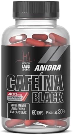 Cafeina 400mg Black Energia Resistencia 60 Cápsulas Health Labs