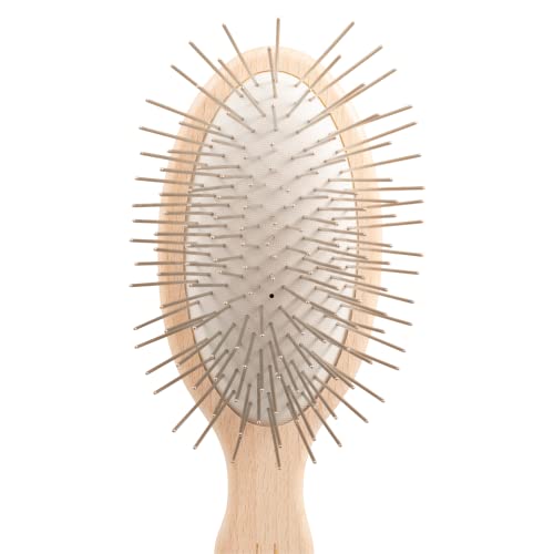 Chris Christensen 35 Mm Oval Pin Dog Brush, Original Series, Groom Like A Professional, Stainless Steel Pins, Lightweight Beech Wood Body, Ground And Polished Tips #TOP1