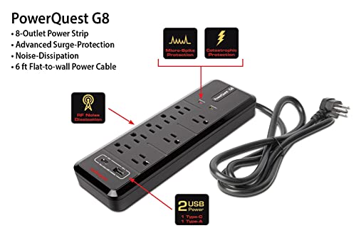 Image of Samsung 42-Inch Class OLED S90F 4K Smart TV NQ4 AI Gen3 Processor, 4K AI Upscaling Pro, OLED HDR + Bundle with an AudioQuest G8 8-Outlet USB-A /USB-C AC Power Surge Protector (2025)