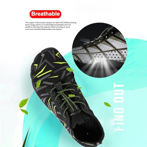 Image of Beach Water Shoes for Women Men Quick Dry Non-Slip Wide Toe Hike Barefoot Footwear for Beach Pool Aqua Swim Surf Walk