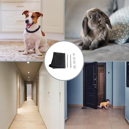 Türschutzgitter Ausziehbar 180 x 72 cm, Kinder Treppenschutzgitter Hundegitter Wohnung, Kindersicherung Tür Türgitter Ohne Bohren, Katzenschutz Tür geeignet für Innen und Außenbereich (Grau)