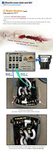 JaniLink Premium 500 PSI Portable Carpet Extractor Machine With 3 Vac Motors 6 Stages, 2 Heats, Hose, Wand and Essential tools Included