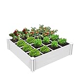 Qikdesign] 45''x45'' Raised Garden Bed | Planter Box Outdoor for Gardening, Whelping Pen | Vinyl...