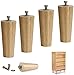 4X solidna drewniana sofa części mebli nogi, okrągła noga stolika kawowego, wymienne nóżki do łóżka, do szafki telewizyjnej szafka Ottoman Loveseat Dresser szafka nocna, powlekana przezroczysta, z nak