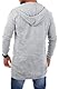 Carisma Herren Feinstrick Cardigan leichte Weste Strickjacke mit Kapuze Lange Passform Oversize Long fit 7717, Grösse:S, Farbe:Grau
